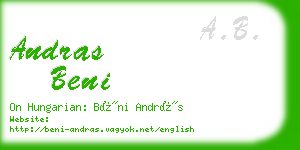 andras beni business card